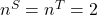n^{S}=n^{T}=2