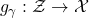 g_\gamma:\mathcal{Z} \to \mathcal{X}