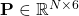 \mathbf{P} \in \mathbb{R}^{N\times6}