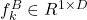 f^B_k\in R^{1\times D}