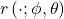 r\left(\cdot;\phi,\theta\right)