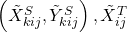 \left(\tilde{X}_{kij}^{S},\tilde{Y}_{kij}^{S}\right),\tilde{X}_{ij}^{T}