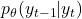 p_\theta(y_{t-1} \vert y_{t})