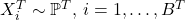 X_{i}^{T}\sim\mathbb{P}^{T},\,i=1,\ldots,B^{T}